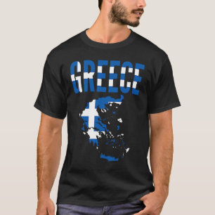 Griechisch Griechenland Länderkarte Flagge T-Shirt