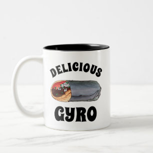 Griechisch Gyro Pita Fleisch Sandwich mediterrane  Zweifarbige Tasse