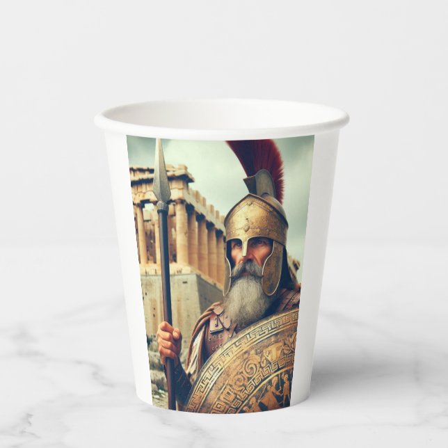 Griechisch Hoplite Pappbecher (Vorderseite)
