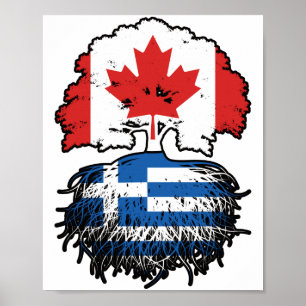 Griechisch-kanadische Tree-Roots-Flagge Poster
