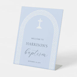Griechisch Key Arch Blue Taufe willkommen Sockelschild