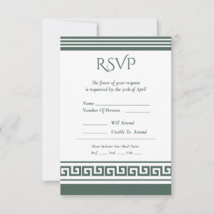 Griechisch Key RSVP Card Karte