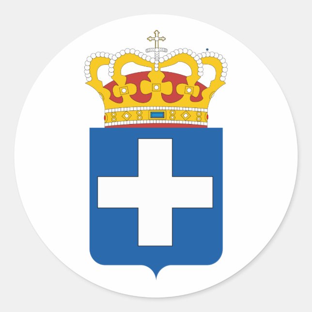 Griechisch-Königliche Waffen, Griechenland Runder Aufkleber (Vorderseite)