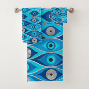 Griechisch Mataki - Matiasma Evil Eye Muster Badhandtuch Set