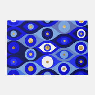Griechisch Mati Mataki - Matiasma Evil Eye Blues Fußmatte
