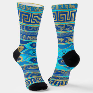 Griechisch Mati Mataki - Matiasma Evil Eye Blues Socken