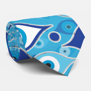 Griechisch Mati Mataki - Matiasma Evil Eye-Muster Krawatte