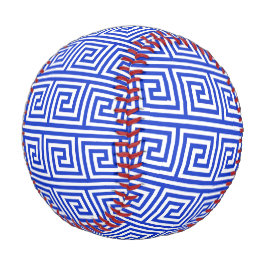 Griechisch Meander Key Squares Muster Blau Baseball