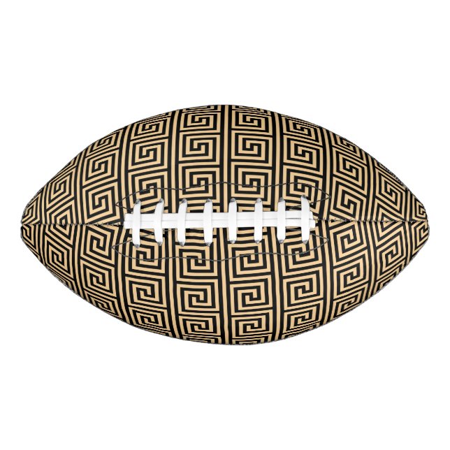 Griechisch Meander Key Squares Muster Brown Football (Vorderseite)