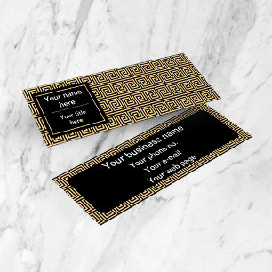 Griechisch Meander Key Squares Muster Brown Mini Visitenkarte