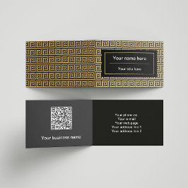 Griechisch Meander Key Squares Muster Brown Visitenkarten