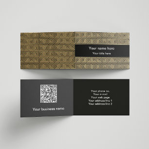 Griechisch Meander Key Squares Muster Brown Visitenkarten
