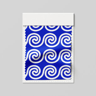 Griechisch Meander Key Waves Muster blau Stoff