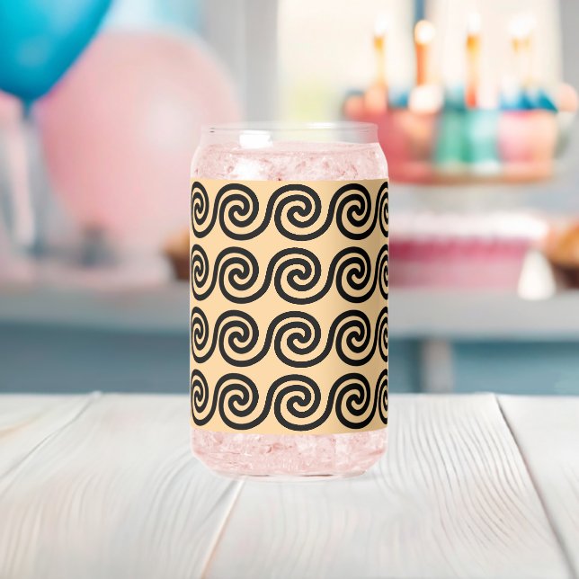 Griechisch Meander Key Waves Muster Brown Dosenglas (Insitu (Baby Party))