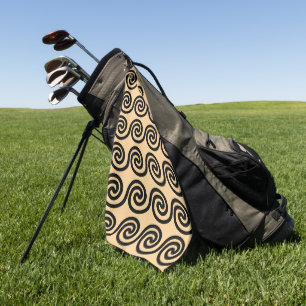 Griechisch Meander Key Waves Muster Brown Golfhandtuch