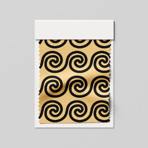 Griechisch Meander Key Waves Muster Brown Stoff