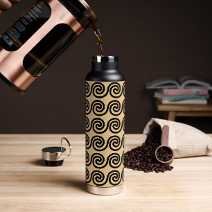 Griechisch Meander Key Waves Muster Brown Trinkflasche