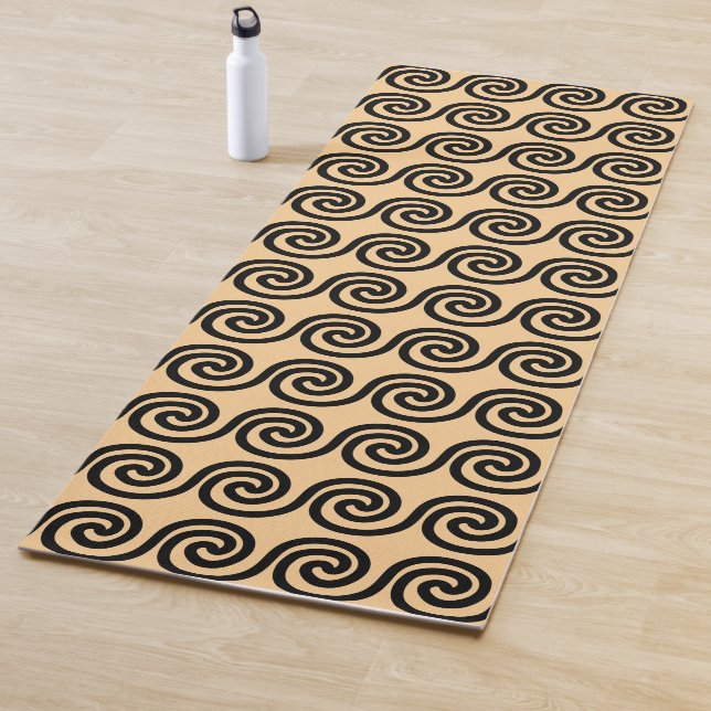Griechisch Meander Key Waves Muster Brown Yogamatte (Beispiel)