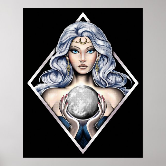Griechisch Moon Goddess Nyx Poster (Vorne)