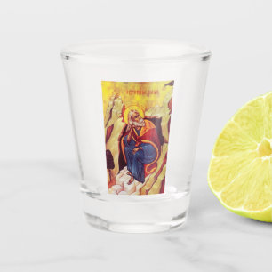 Griechisch-orthodoxe Ikone des Propheten Elija Schnapsglas