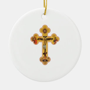 griechisch-orthodoxe Jesus Christus-Kreuz Keramik Ornament