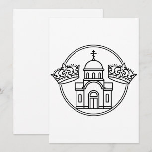 Griechisch-orthodoxe Kirche mit zwei Hochzeitskron Einladung