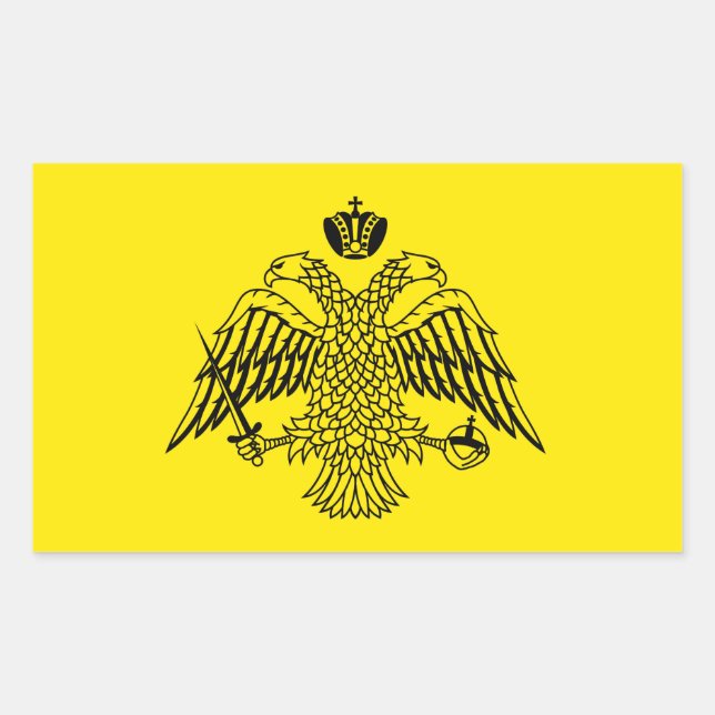 Griechisch-orthodoxe Kirchenflagge Berg Athos Rechteckiger Aufkleber (Vorderseite)