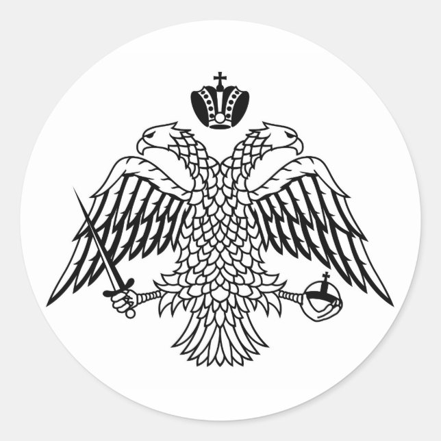 Griechisch-orthodoxe Kirchenflagge Berg Athos Runder Aufkleber (Vorderseite)