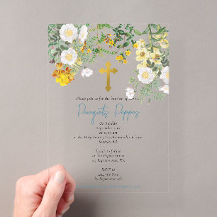 Griechisch-orthodoxe Taufeinvitation für einen Jun Acryleinladungen