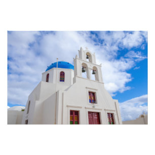 Griechisch-orthodoxe Weiße und Blaue Kirche Fotodruck