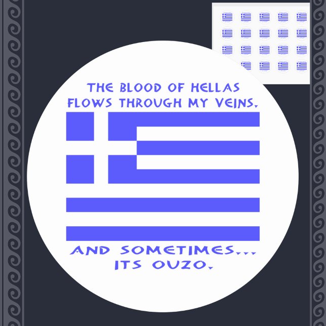 Griechisch Ouzo Runder Aufkleber (Von Creator hochgeladen)