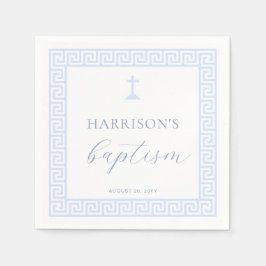 Griechisch-Schlüsselblauer Taufe Serviette