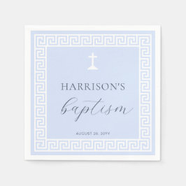 Griechisch-Schlüsselblauer Taufe Serviette