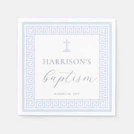 Griechisch-Schlüsselblauer Taufe Serviette