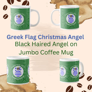Griechisch Schwarze Haare Angel Weihnachtsfahne Pe Jumbo-Tasse