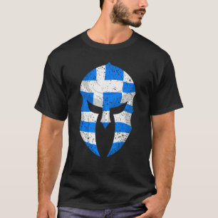 Griechisch Spartan Helmet Flag Geschenk für Männer T-Shirt