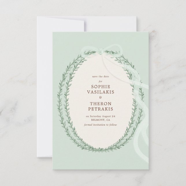 Griechisch Stefana Save The Date (Vorderseite)