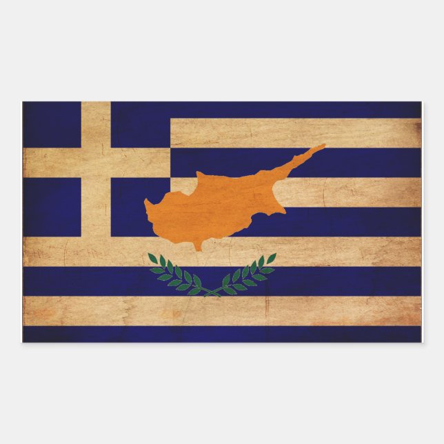 griechisch-zyprische Flagge Rechteckiger Aufkleber (Vorderseite)
