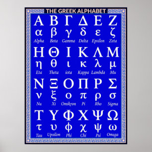 Griechische Alphabet-Buchstaben in Reihenfolge Ä Poster