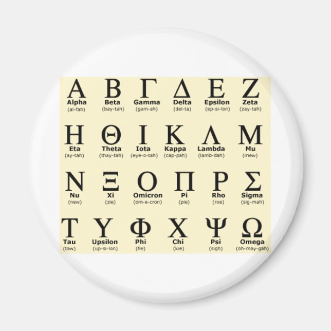 griechische Alphabet-Geschenke Magnet (Vorne)