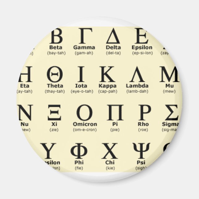 griechische Alphabet-Geschenke Magnet (Vorne)