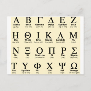 griechische Alphabet-Geschenke Postkarte