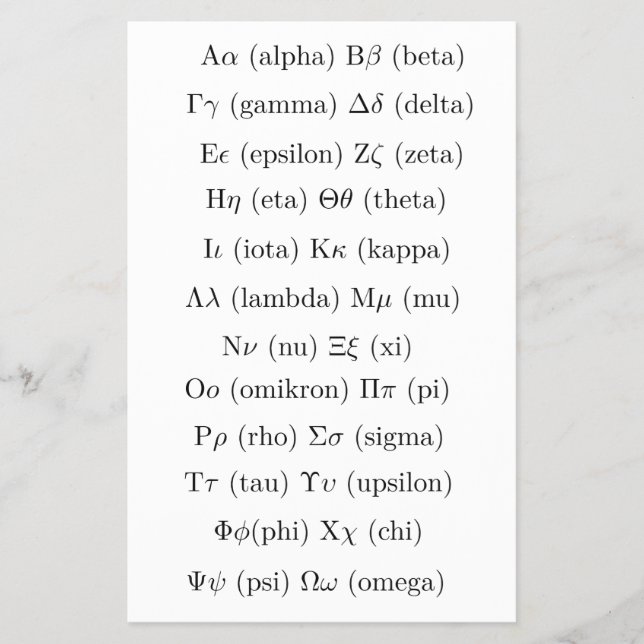 Griechische Alphabet-Handouts | Flyer des Sprachen (Vorne)
