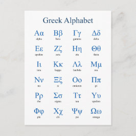 Griechische Alphabet-vertikale Postkarte