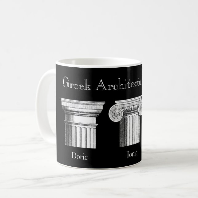 Griechische Architekturaufträge: Hauptstädte der S Kaffeetasse (Vorderseite Links)