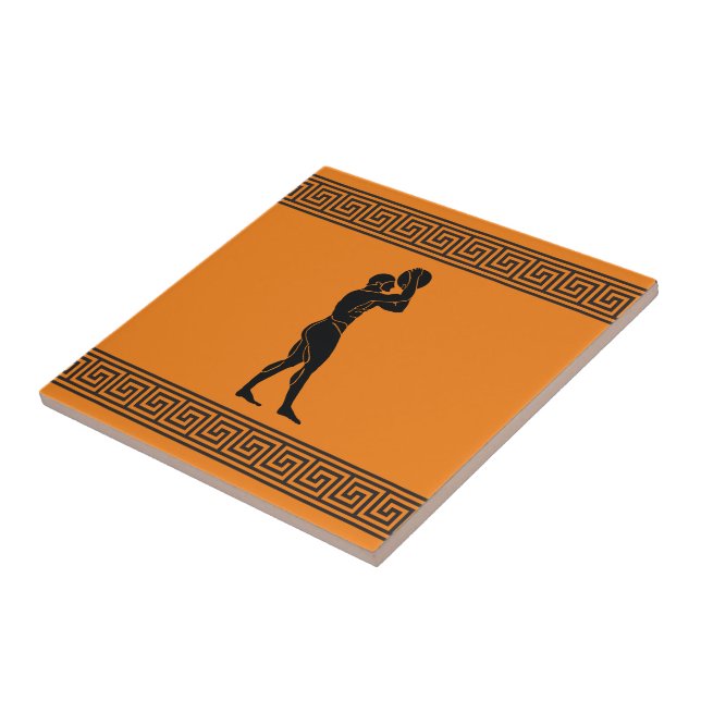 Griechische Athlete Basketball Keramik Tile Fliese (Seite)