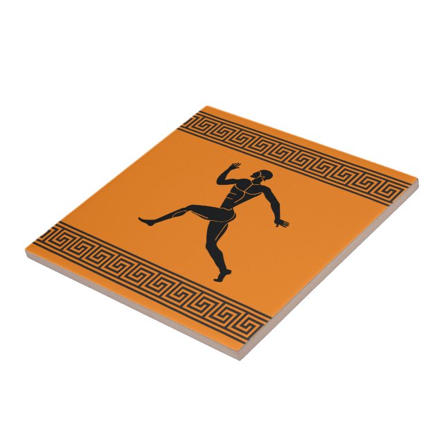 Griechische Athlete Runner Keramik Tile Fliese (Seite)