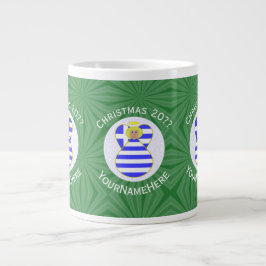 Griechische Blonde Angel Weihnachtsflagge Personal Jumbo-Tasse