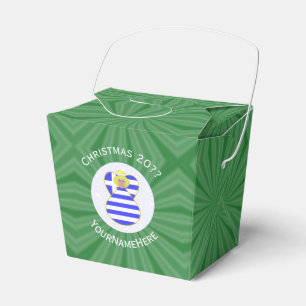 Griechische Blondine Engel Weihnachtsflagge Person Geschenkschachtel