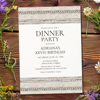Griechische Dinnerparty-Einladung mit Steinelement Einladung